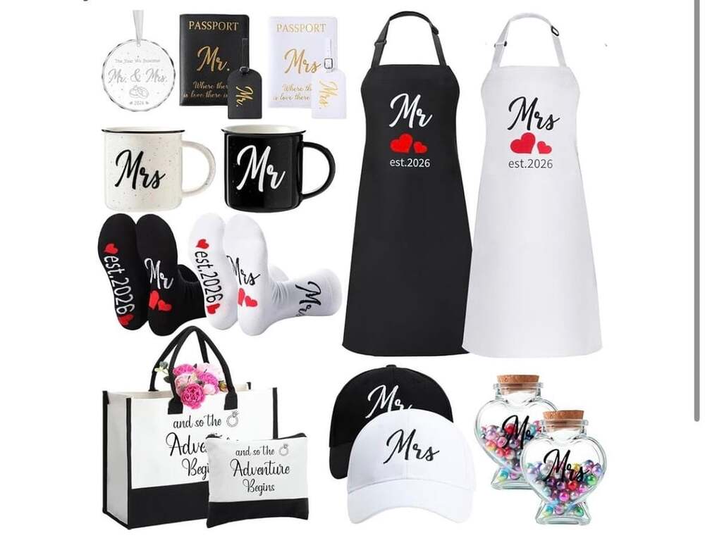 Singhoow 15 Pcs Mr And Mrs Wedding Gift Set For Couples